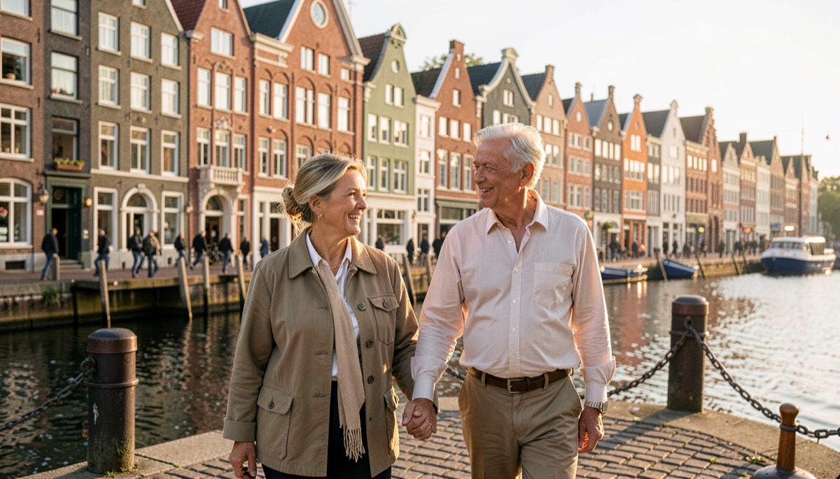 Modent par gående ved Nyhavn København